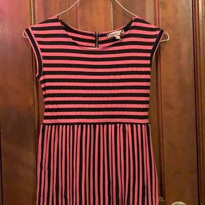 Pink and Black Striped Dress for Girls